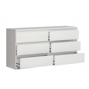 Grande commode basse 2x3 tiroirs rangement chambre - SOFT