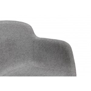 Chaise rotative en tissu gris et pieds bois - UNDER (zoom dossier)