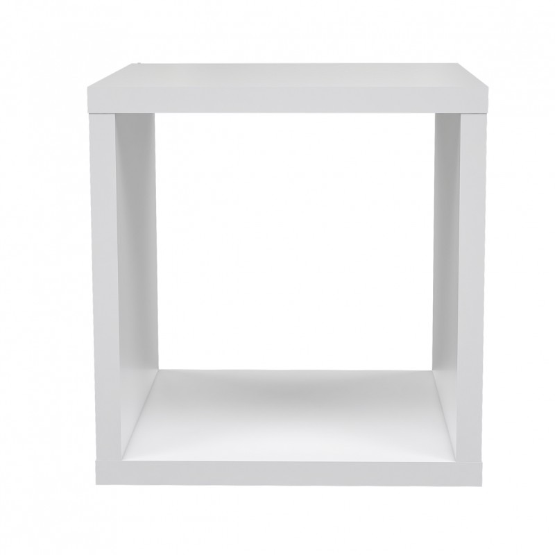 Etagère cube 1 casier blanc mat - MAURO (vue de face)