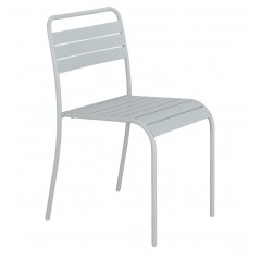 Chaise de jardin empilables en acier gris clair - SOURIS