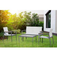 Lot de 2 chaises de jardin en aluminium pour table de repas - ROATAN
