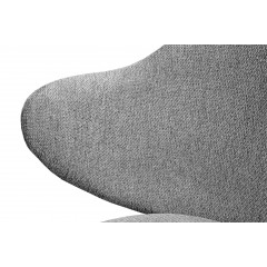 Zoom du dossier Chaise en tissu chiné avec accoudoirs et pieds métal noir - OLIVER