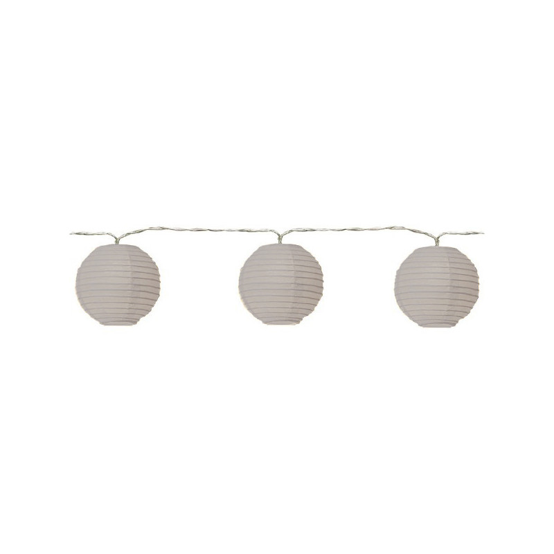 Guirlande lumineuse en boules de papier L3.10 m - vue sur fond blanc - GUILY