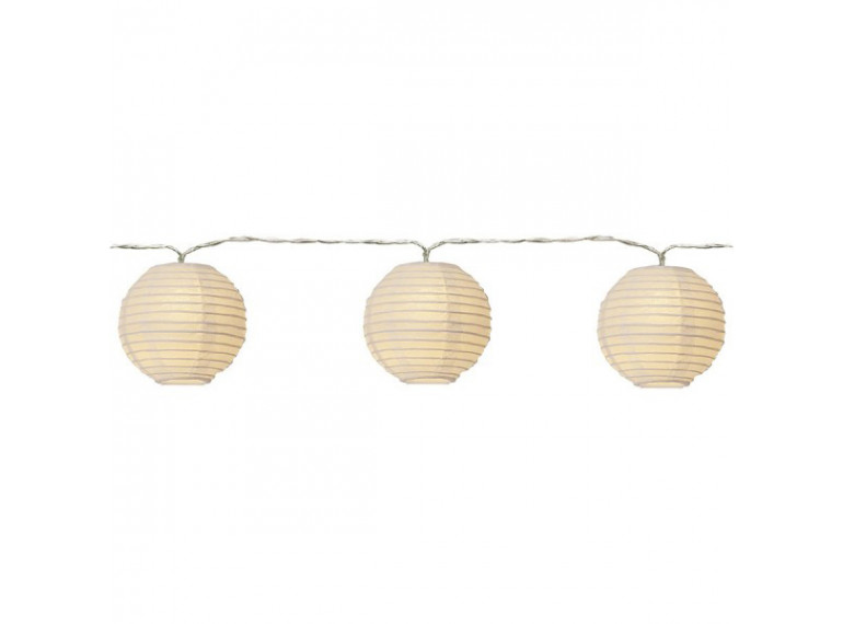 Guirlande lumineuse en boules de papier L3.10 m - vue sur fond blanc - GUILY