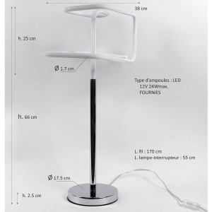 Lampe design à poser originale LED - schéma dimensions - SPOK