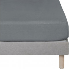 Drap housse en lin 180x200 - coloris gris - VENCE