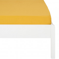 Drap-housse en coton 90x200cm en bonnet 20 cm - jaune - CALANQUES
