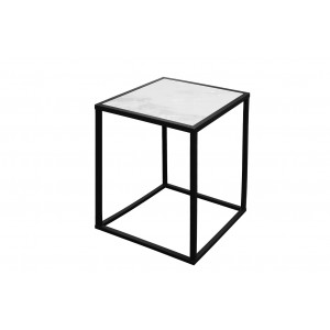 Petite table en métal et plateaux céramiques réversibles - LIVORNO