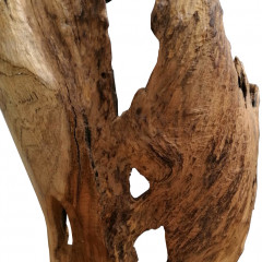 Zoom - Sculpture rustique et originale en bois de teck brut - TEAK