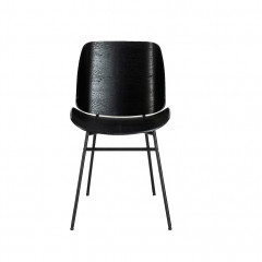 Chaise au design minimaliste en bois noir - vue de face - CORDOBA 685