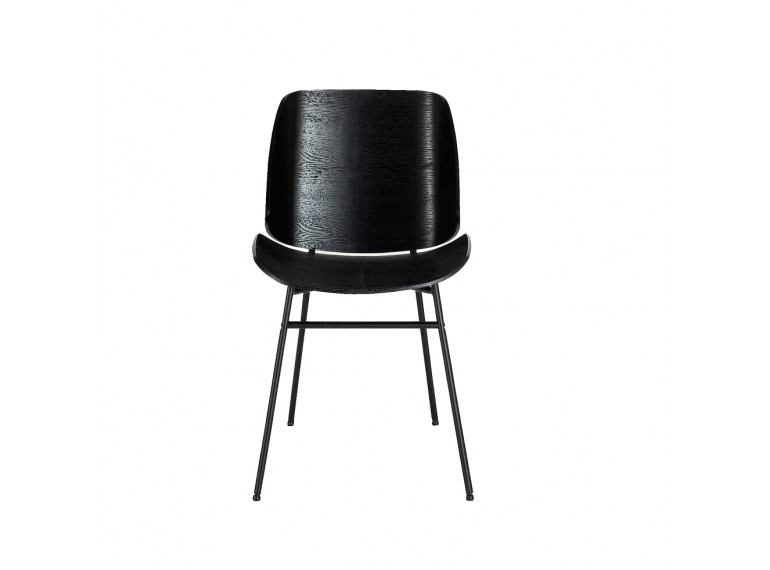 Chaise au design minimaliste en bois noir - vue de face - CORDOBA 685
