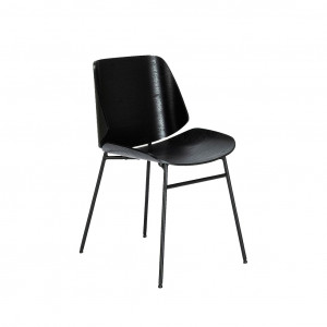 Chaise au design minimaliste en bois noir - vue d'angle - CORDOBA 685