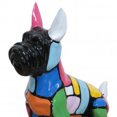 Statuette d'un chien en résine avec peinture multicolore - DOGGY SCOTT