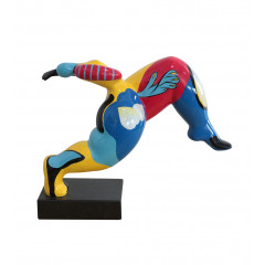 Statue femme multicolore avec motifs abstraits en résine H41cm - DISCRETE
