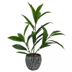 Plante artificielle avec pot et tiges fines H38 cm - vue de face - EXOTIC
