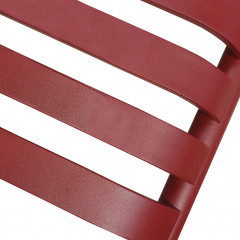 Chaise de jardin rouge en métal avec accoudoirs - VITOR 854