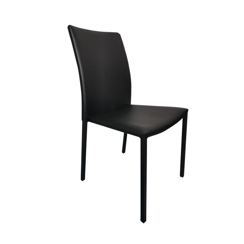 Chaise en simili empilables et solides - noir - SANDY 2
