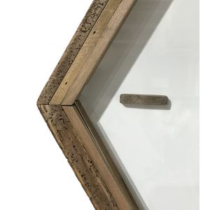Horloge en bois sur support à 2 niches - zoom cadre - ORIGIN