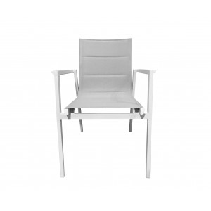Lot de 2 chaises de repas jardin en métal blanc - HAWAI