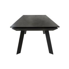 Table extensible plateau céramique marbrée gris anthracite 160/240 cm - vue de côté  - MARKUS