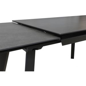 Table extensible plateau céramique marbrée gris anthracite 160/240 cm - zoom système rallonge - MARKUS