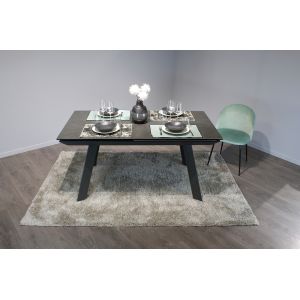 Table extensible plateau céramique marbrée gris anthracite 160/240 cm - vue ambiance numéro 2 - MARKUS