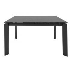 Table extensible en céramique et acier gris anthracite 140/200 cm - Vue de face - SOHO