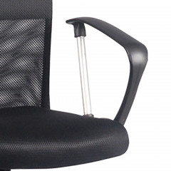 Fauteuil de bureau en mesh noir assise réglable dossier inclinable structure métal avec roulettes - TEXTO