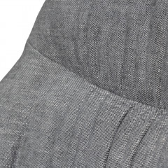 Fauteuil en tissu gris avec accoudoirs et piètement luge en métal noir - OLSO