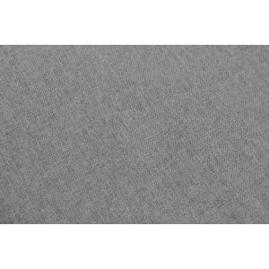 Canapé d'angle en tissu gris avec coussins capitonnés et pieds bois évasés - angle gauche - zoom - SIENNA