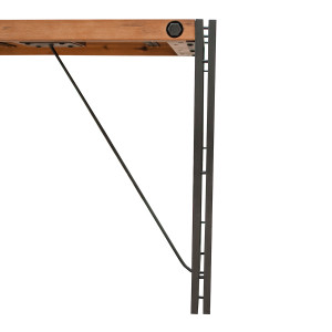 Bureau en bois et métal design industriel - vue en angle - zoom pied - ATELIER