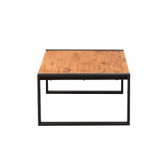 Table basse en bois et métal 110x70cm - vue de côté - ATELIER