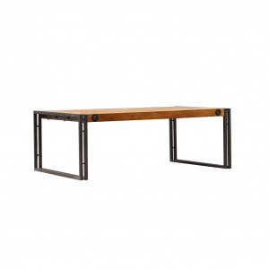 Table basse en bois et métal 110x70cm - vue en angle - ATELIER
