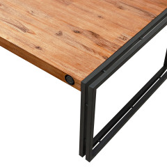 Table basse en bois et métal 110x70cm - zoom plateau - ATELIER