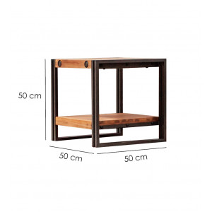Table d'appoint en bois et métal style industriel - avec mesures - ATELIER
