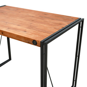 Table haute de bar en bois et métal - style industriel - zoom plateau - ATELIER