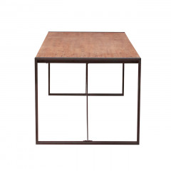 Table repas en bois et métal style industriel 160x90cm - vue de côté - ATELIER