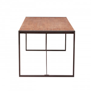 Table repas en bois et métal style industriel 160x90cm - vue de côté - ATELIER