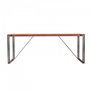 Table repas en bois et métal style industriel 160x90cm - vue de face - ATELIER