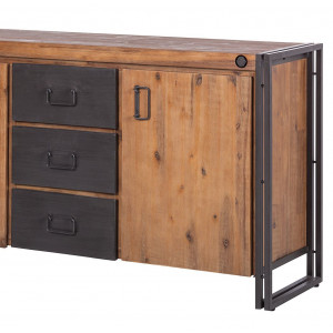 News Sideboard 2 Portes Noir commode armoire salon Board bahut meubles