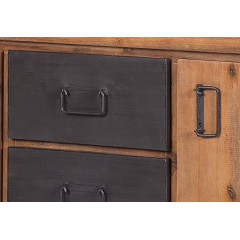 Buffet en bois et métal design industriel 2 portes / 3 tiroirs - zoom - ATELIER