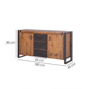 News Sideboard 2 Portes Noir commode armoire salon Board bahut meubles
