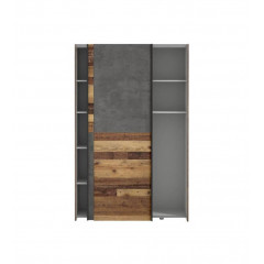 Armoire dressing 2 portes coulissantes en bois - vue rangements - SMART