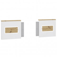 Lot de 2 panneaux en bois pour table de chevet avec système LED - vue en angle - LIZA
