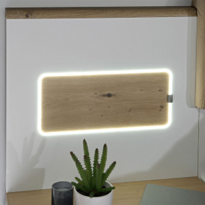 Lot de 2 panneaux en bois pour table de chevet avec système LED - zoom - LIZA