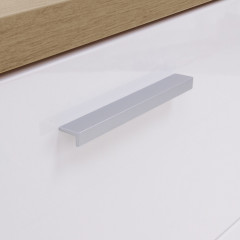 Commode 3 tiroirs en bois finition blanc brillant - zoom - LIZA