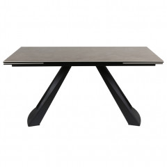 Table extensible en céramique grise 160/240cm avec piètement métal noir - vue de face - CAGLIARI