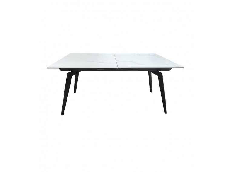 Table céramique extensible L160/210cm avec piètement métal noir - vue de face - MADRID