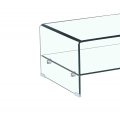 Table basse rectangulaire en verre trempé - zoom - BENT
