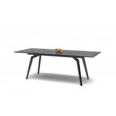 Table céramique extensible L160/210cm avec piètement métal noir- 2 coloris - MADRID